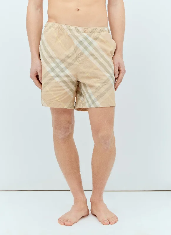 Burberry Men Check Swim Shorts