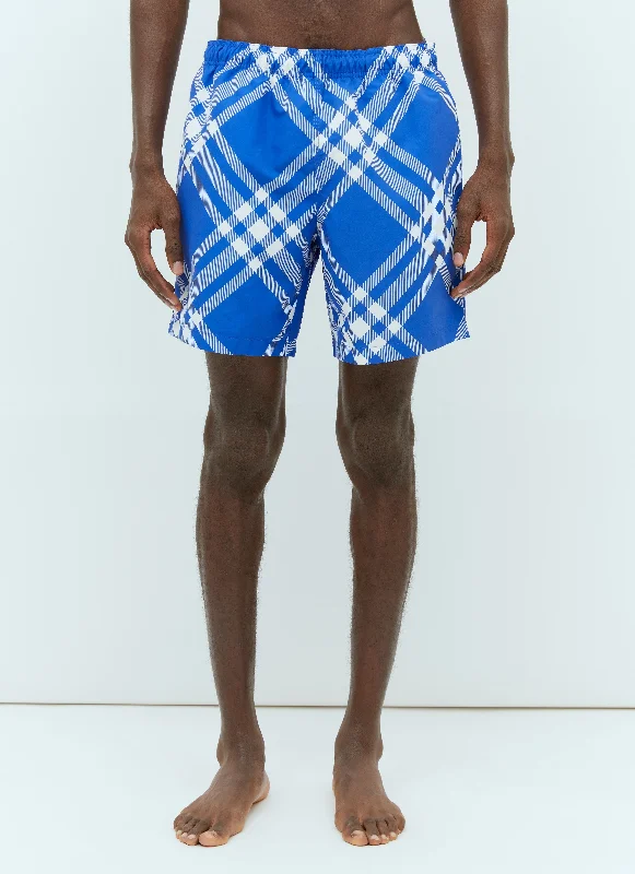 Burberry Men Check Swim Shorts