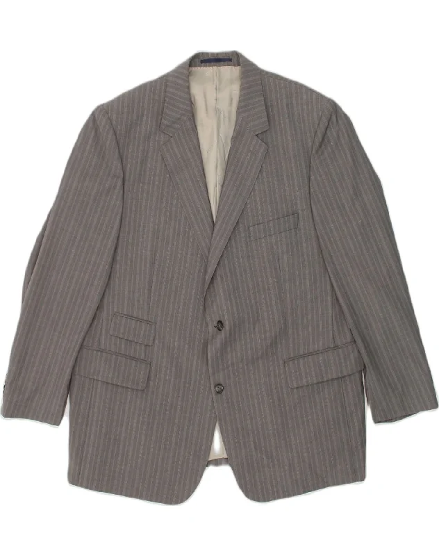 BURBERRY Mens 2 Button Blazer Jacket XL Grey Wool