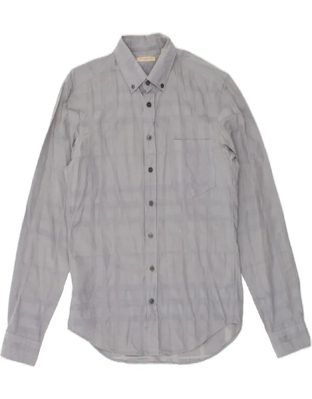 BURBERRY Mens BRIT Shirt Small Blue Check Cotton