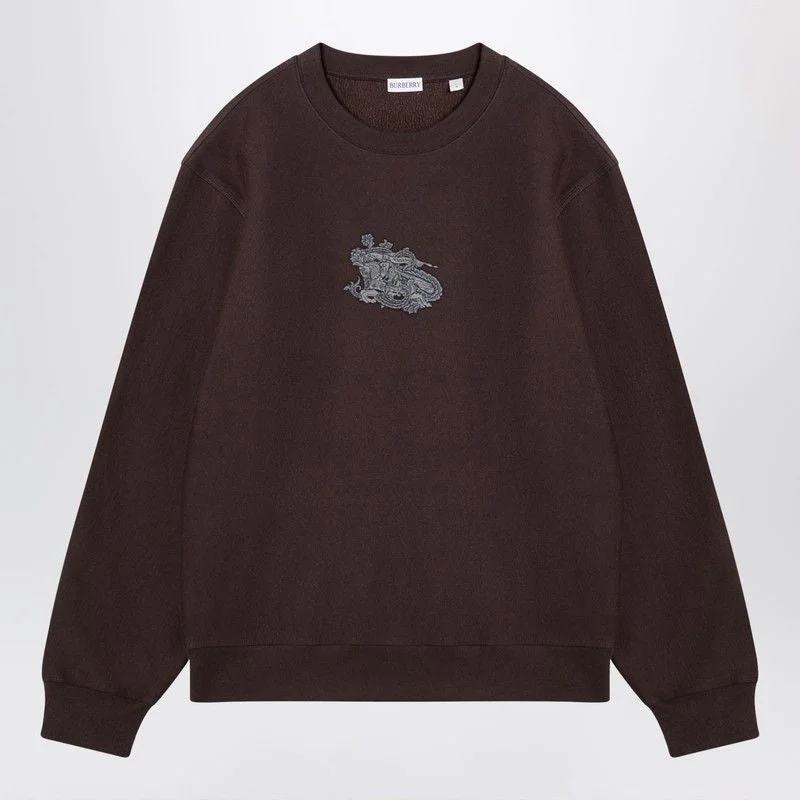 BURBERRY Men's Brown Crewneck Sweatshirt with Logo