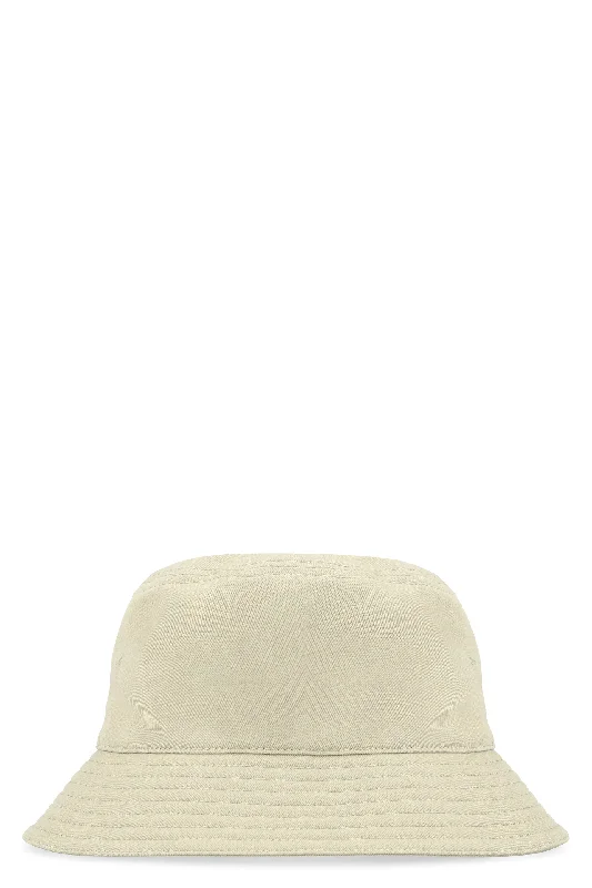 BURBERRY Men's Green Contrast Logo Bucket Hat