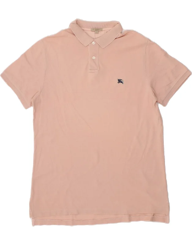 BURBERRY Mens Polo Shirt 2XL Pink Cotton