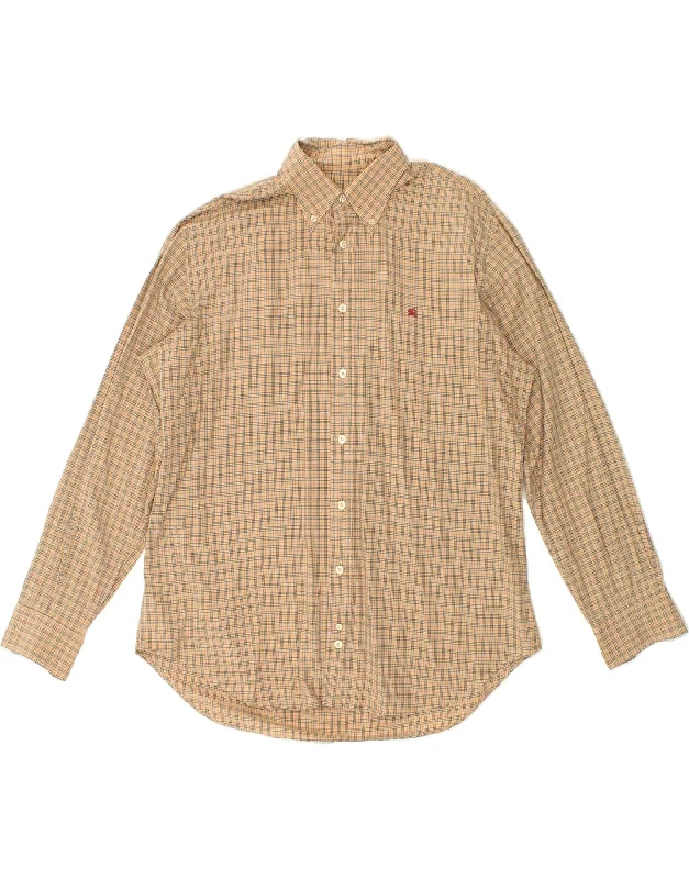 BURBERRY Mens Shirt XL Beige Check Cotton