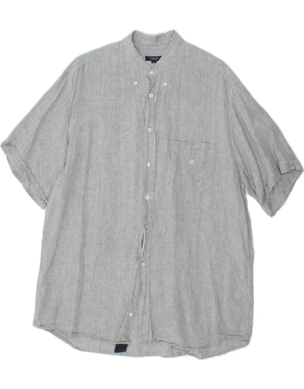 BURBERRY Mens Short Sleeve Shirt Size 41 Large Grey