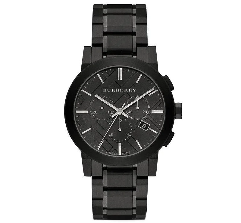 Burberry BU9354 Men's Chronograph The City Black PVD 42mm Watch