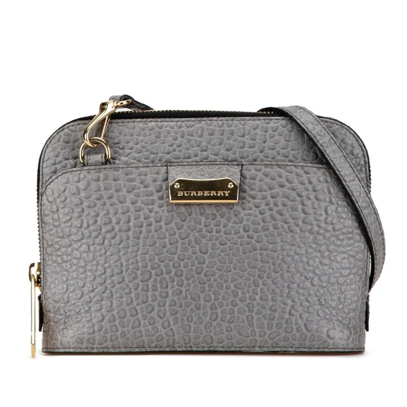 Burberry metal chain shoulder bag grey leather women's BURBERRY