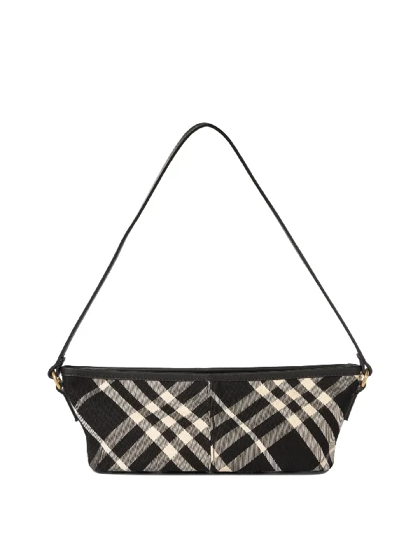 BURBERRY Mini Check Shoulder Bag in Black