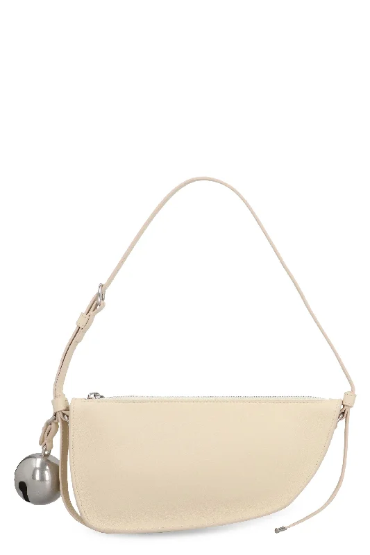 BURBERRY Mini Luxe Lamb Leather Shoulder Bag with Charm Detail in Panna - 24x12x5 cm