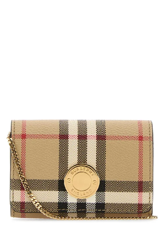 BURBERRY Mini Printed Canvas Card Holder for Women