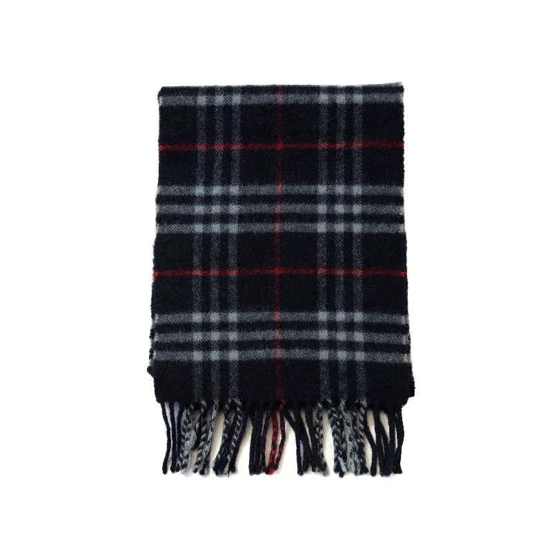 Burberry Navy Nova Check 60% Cashmere 40% Wool Scarf