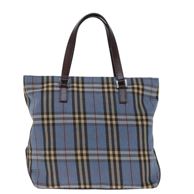 BURBERRY Nova Check Blue Label Hand Bag Canvas Blue  71025