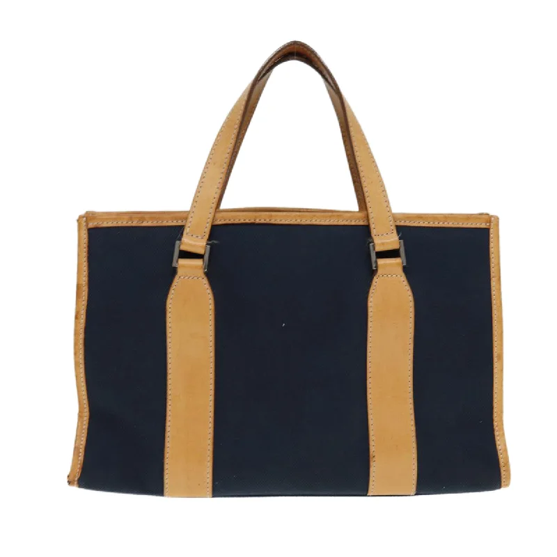 BURBERRY Nova Check Blue Label Hand Bag Canvas Navy Beige  ti2002