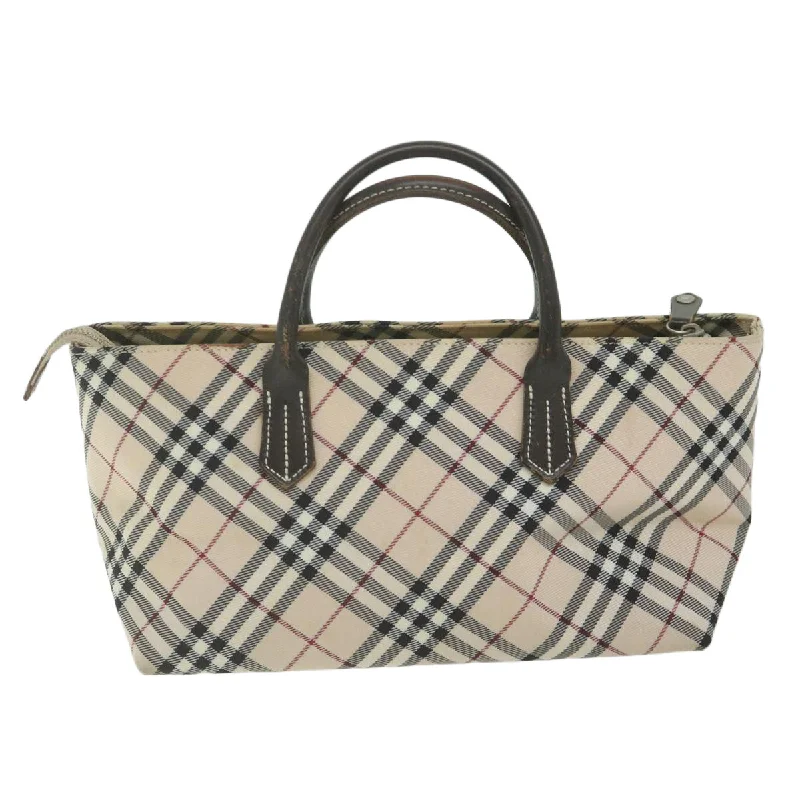 BURBERRY Nova Check Blue Label Hand Bag Nylon Beige  bs11218