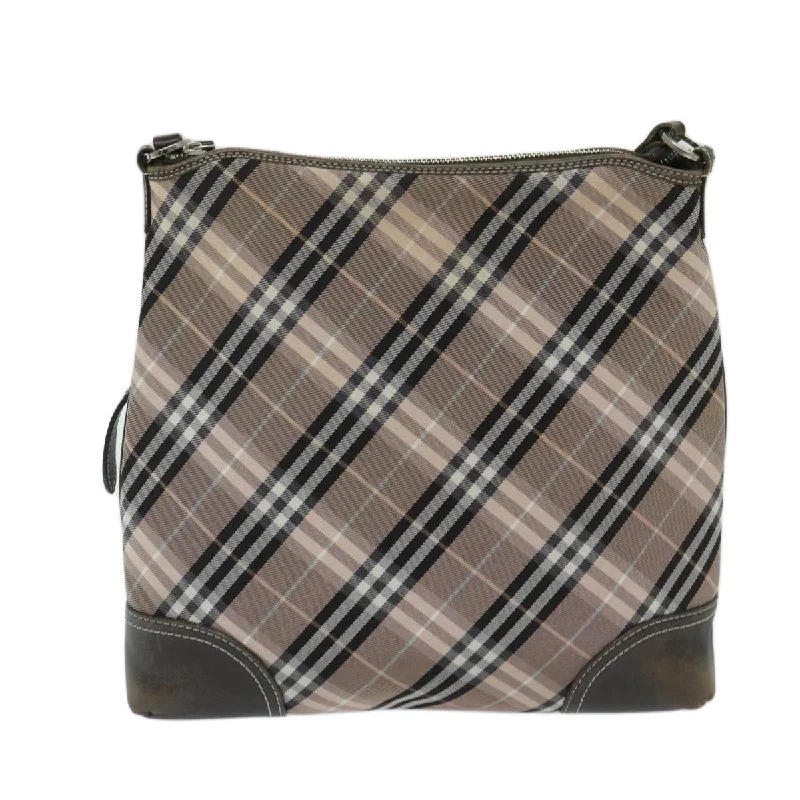 BURBERRY Nova Check Blue Label Shoulder Bag Canvas Pink Brown  69207