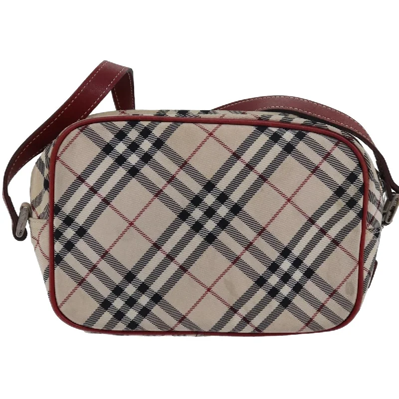 BURBERRY Nova Check Blue Label Shoulder Bag Nylon Beige  yk13226