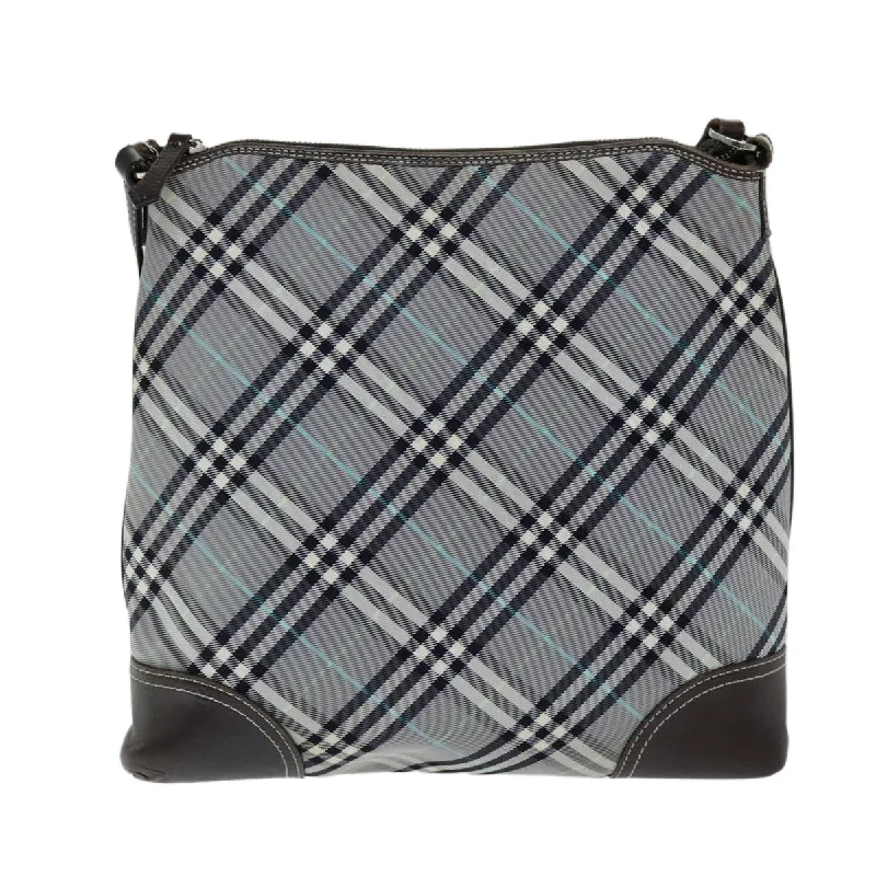 BURBERRY Nova Check Blue Label Shoulder Bag Nylon Black  bs14431