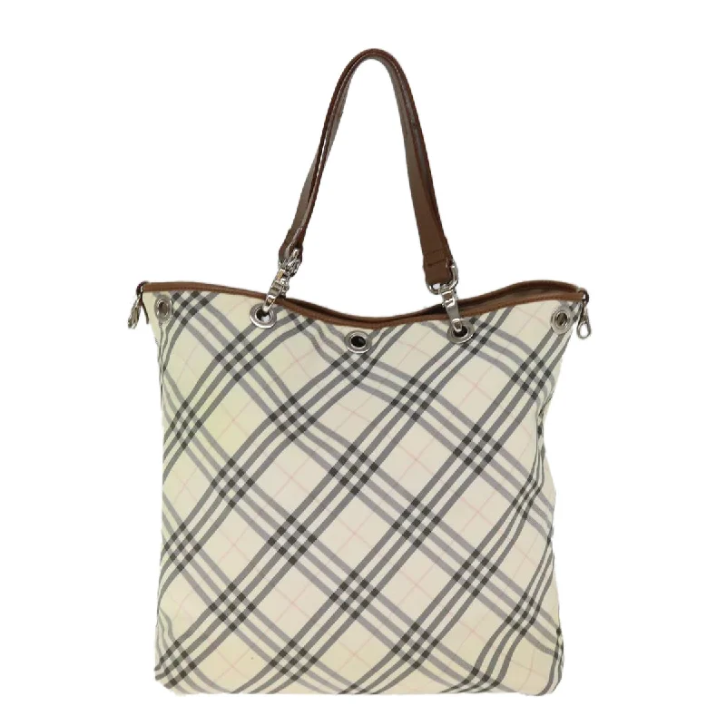 BURBERRY Nova Check Blue Label Tote Bag Canvas Reversible Beige  bs14692