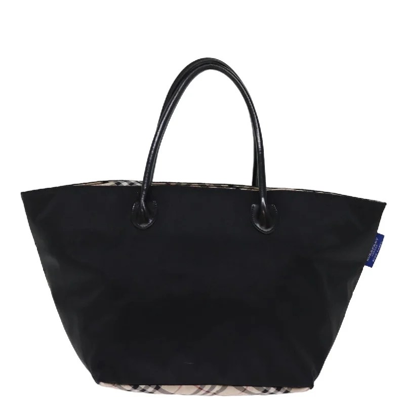 BURBERRY Nova Check Blue Label Tote Bag Nylon Beige Black  bs15059