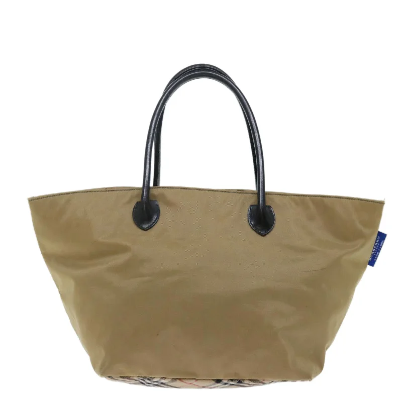 BURBERRY Nova Check Blue Label Tote Bag Nylon Beige  bs13607