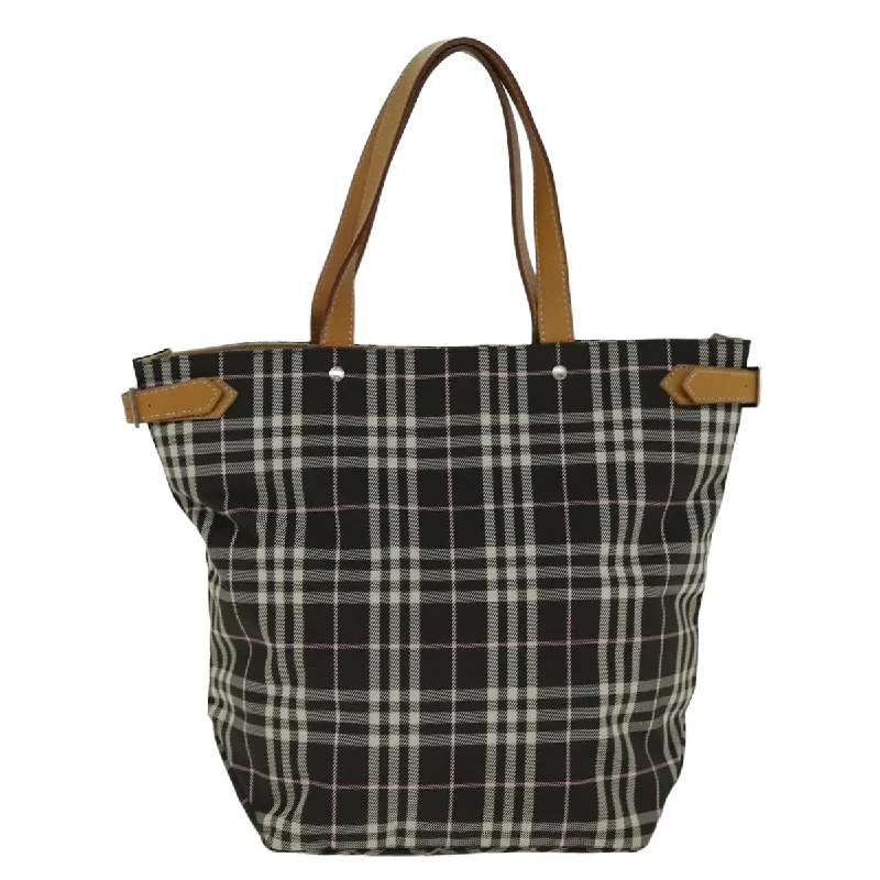 BURBERRY Nova Check Blue Label Tote Bag Nylon Brown  bs15120