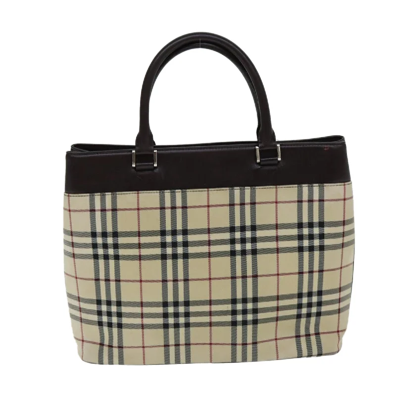 BURBERRY Nova Check Hand Bag Canvas Beige  81654