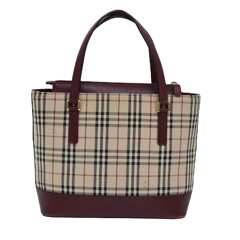 BURBERRY Nova Check Hand Bag Canvas Beige  81669