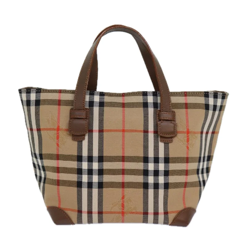 BURBERRY Nova Check Hand Bag Canvas Beige  83402