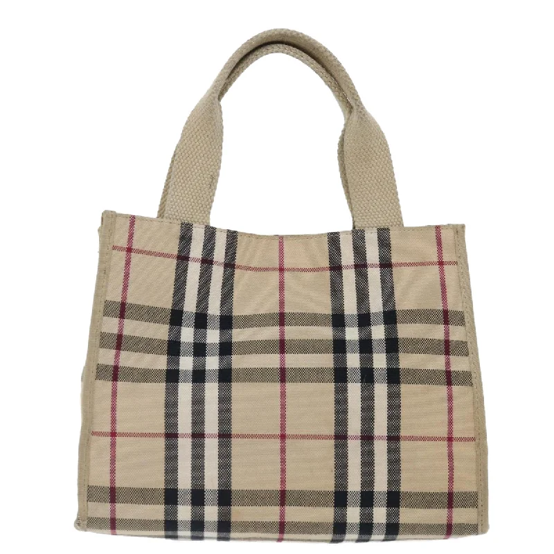 BURBERRY Nova Check Hand Bag Canvas Beige  bs13432