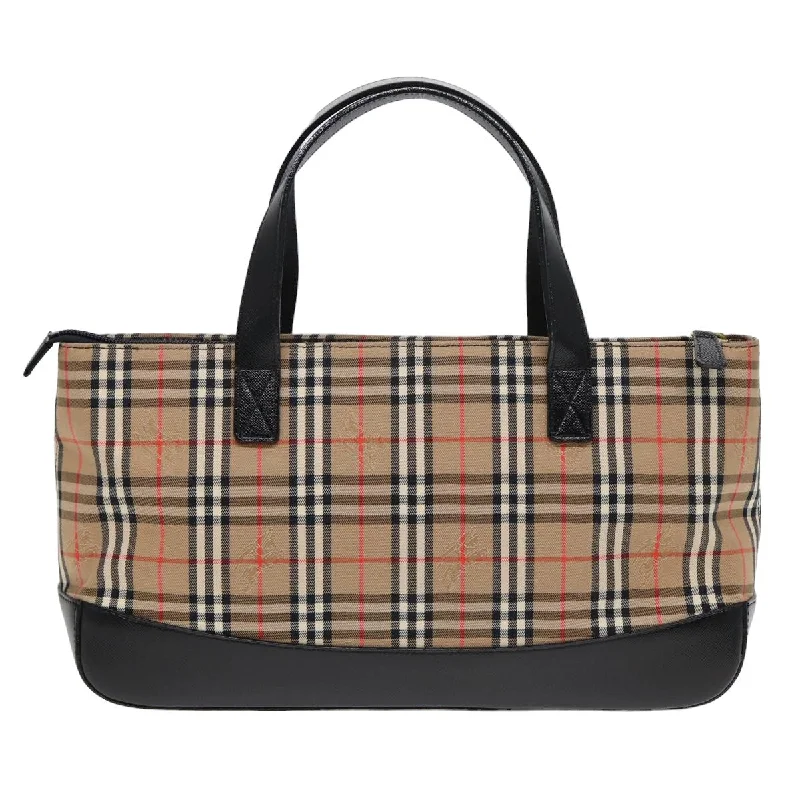 BURBERRY Nova Check Hand Bag Canvas Beige  ep4904