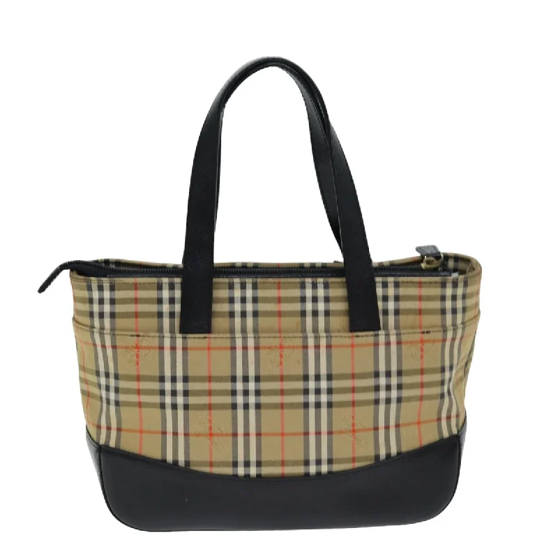 BURBERRY Nova Check Hand Bag Canvas Black  77803