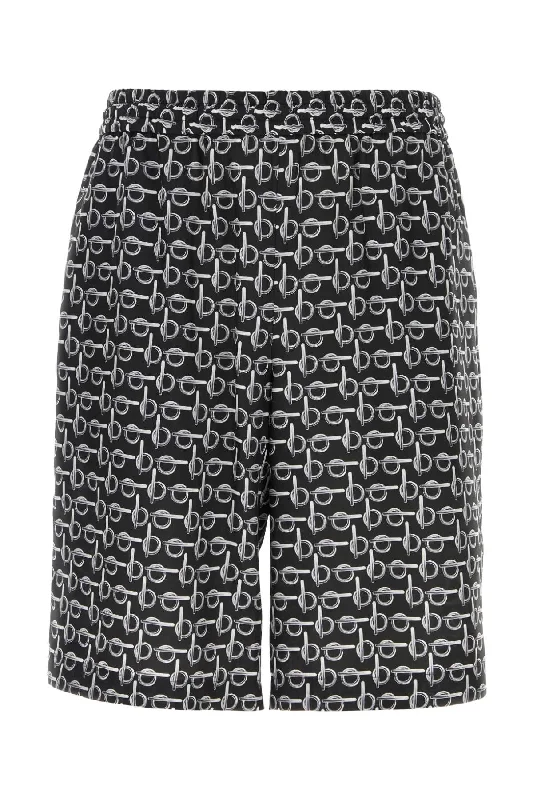 BURBERRY Printed Silk Bermuda Shorts for Men