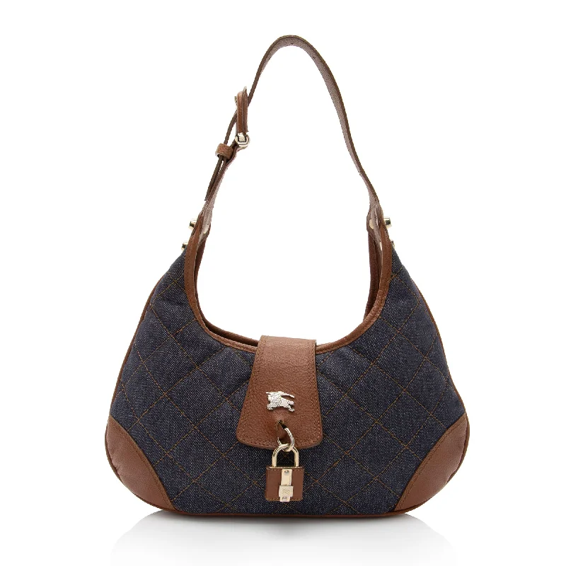 Burberry Quilted Denim Brooke Hobo (SHF-WPD1Mt)