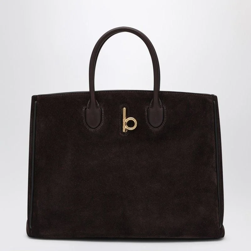 BURBERRY Rocking Horse Medium Suede Tote Handbag