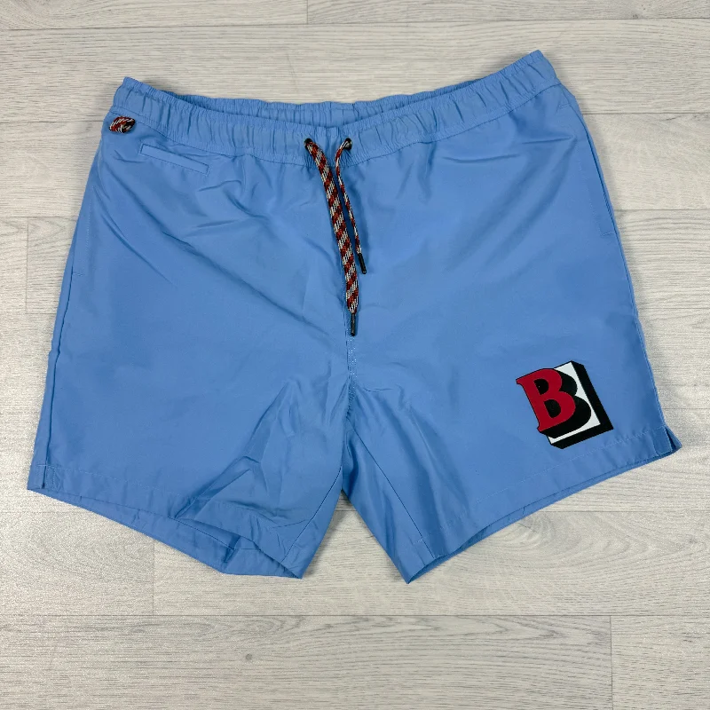 B Logo Blue Swim Shorts