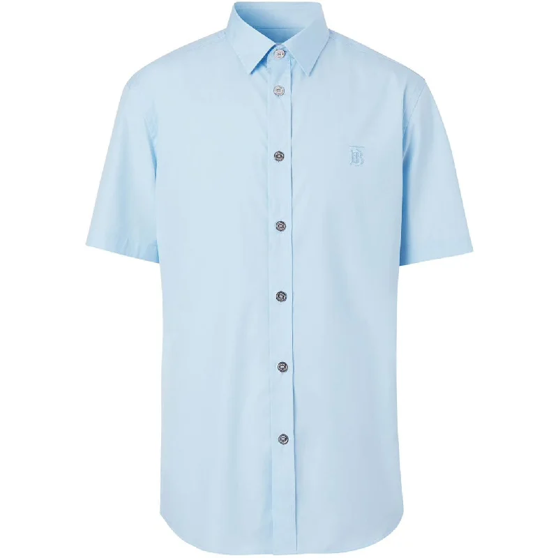 Burberry Sky Blue Embroidered TB Shirt