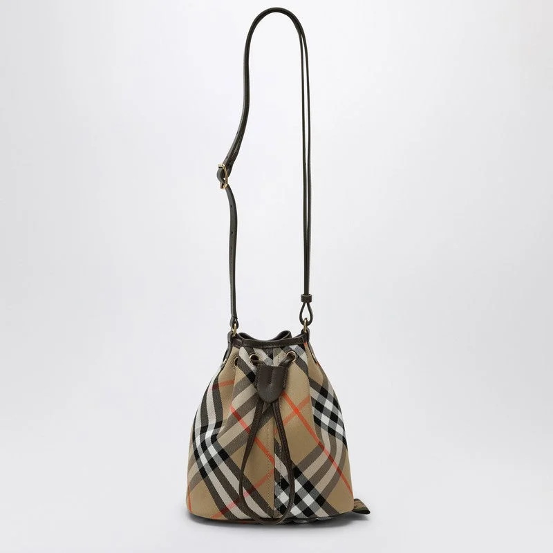 Burberry Small Bucket With Shoulder Strap Check Women