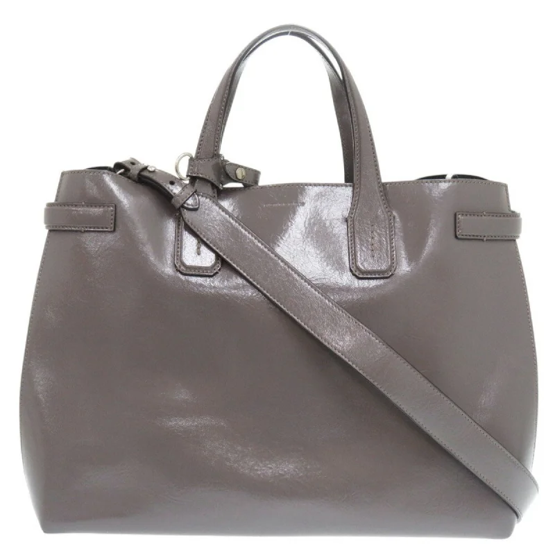 Burberry Soft Banner Patent Leather Grey Shoulder Bag 1398BURBERRY