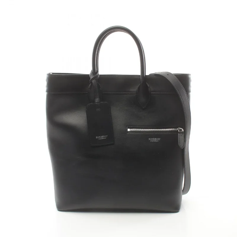 Burberry Tote Bag Leather Men's Black