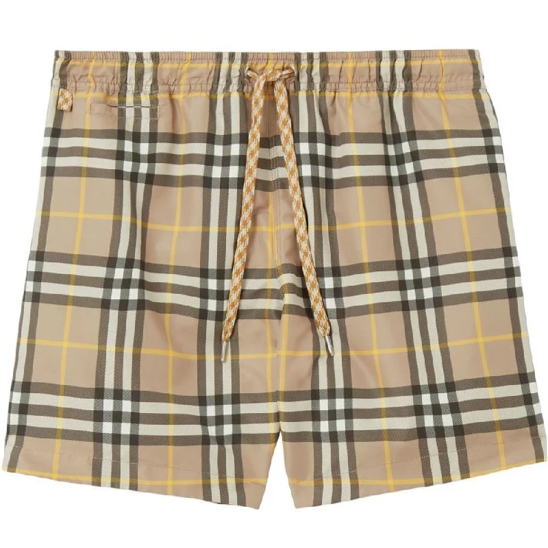 Burberry Truffle Check Pattern Swimshorts