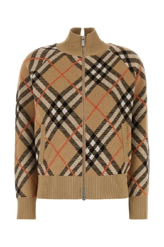 Burberry Woman Embroidered Stretch Wool Blend Cardigan