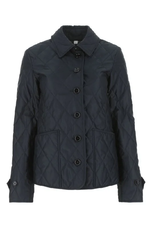 Burberry Woman Navy Blue Polyester Jacket