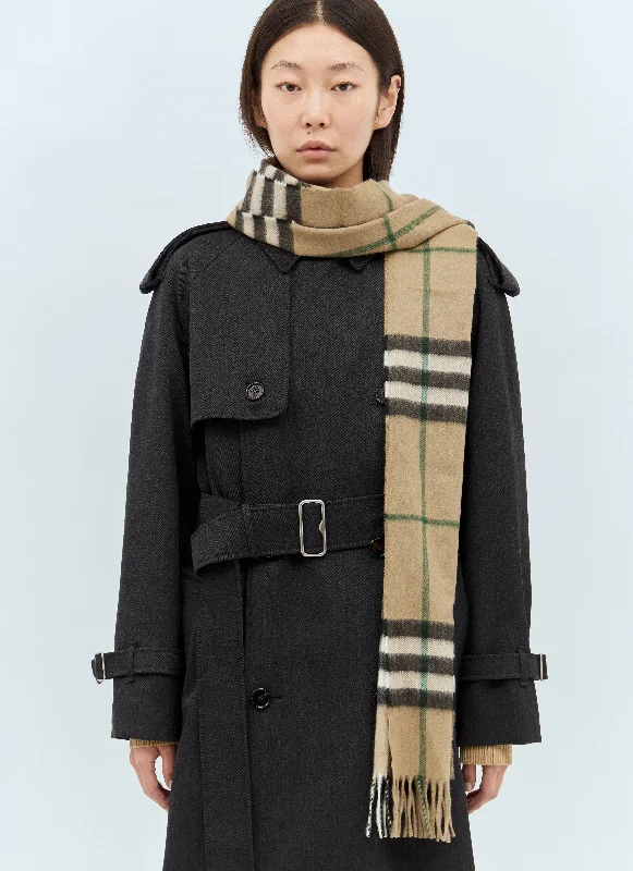 Burberry Women Giant Check Cashmere Scarf