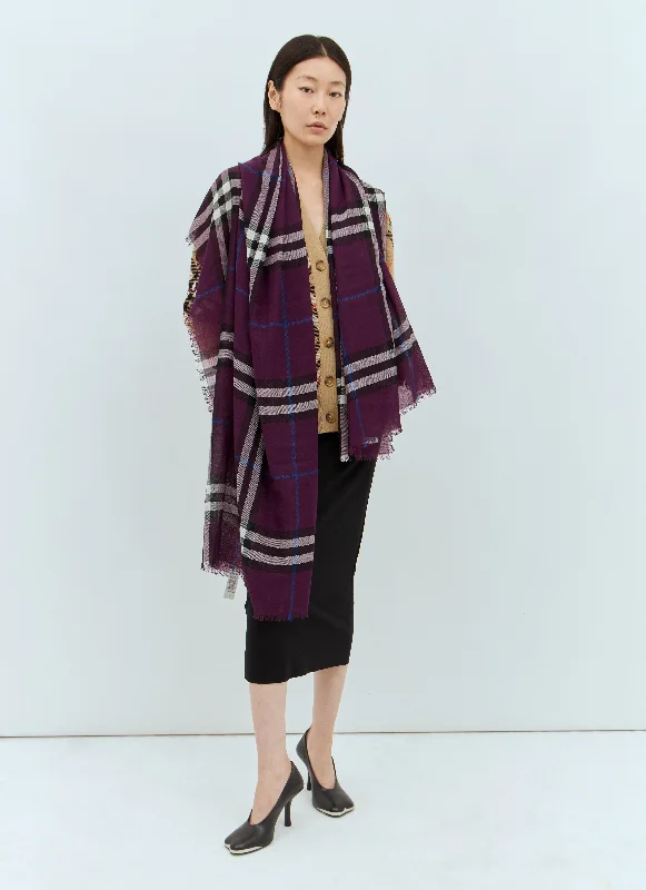 Burberry Women Giant Check Wool Scarf