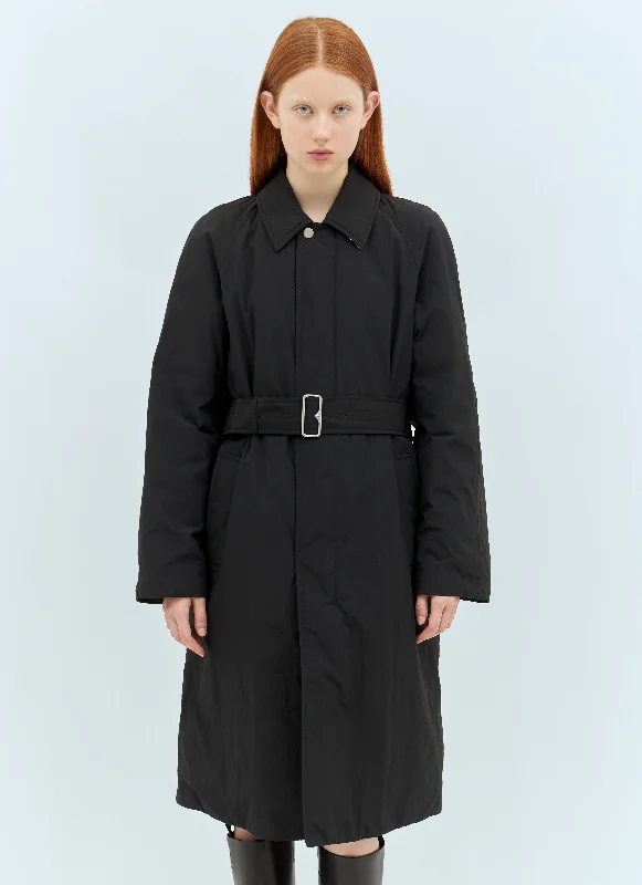 Burberry Women Long Nylon Cotton Padded Car Coat