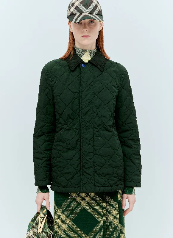 Burberry Women Short Quilted Car Coat