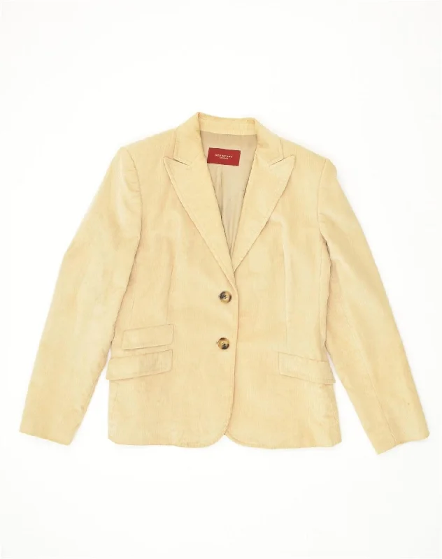 BURBERRY Womens 2 Button Blazer Jacket IT 46 Large Beige Cotton