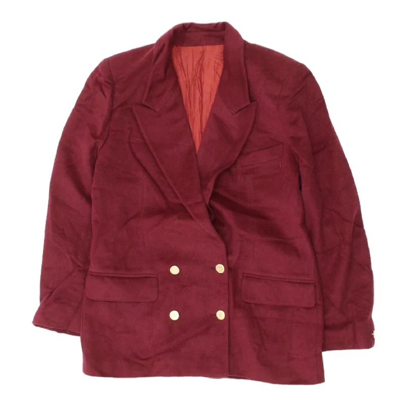 Burberry Women's Red Wool Cashmere Blazer Jacket | Vintage Designer VTG