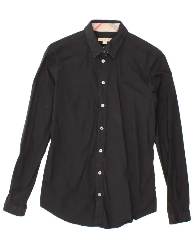 BURBERRY Womens Shirt UK 6 XS Black Cotton