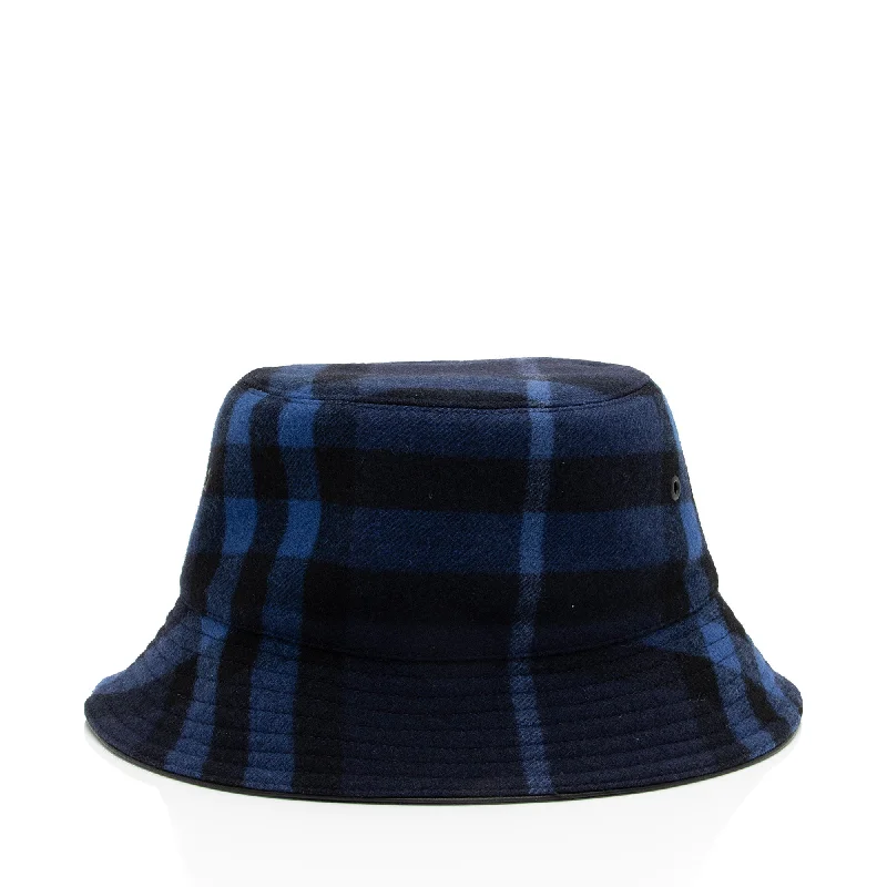 Burberry Wool Check Bucket Hat - Size L (SHF-a65pBC)